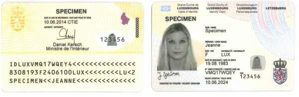 Real ID Card of Luxembourg